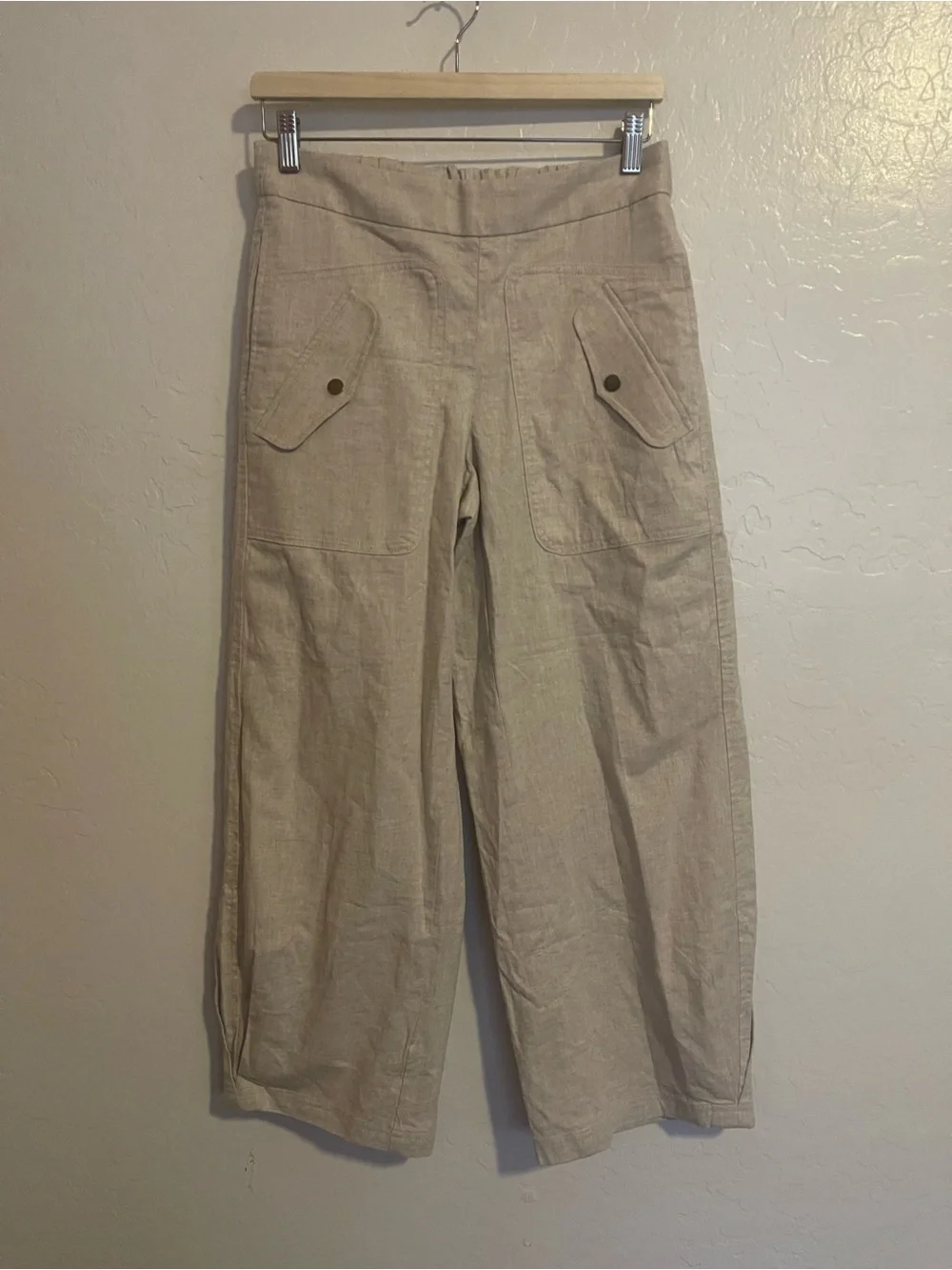 Banana Republic Womens S Linen Blend Pull On Pants in Flax NWT $70